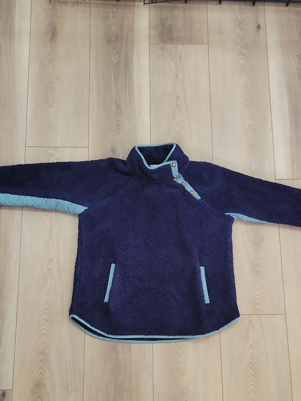 Southern Tide Navy Teddy Jacket with Light Blue Trim